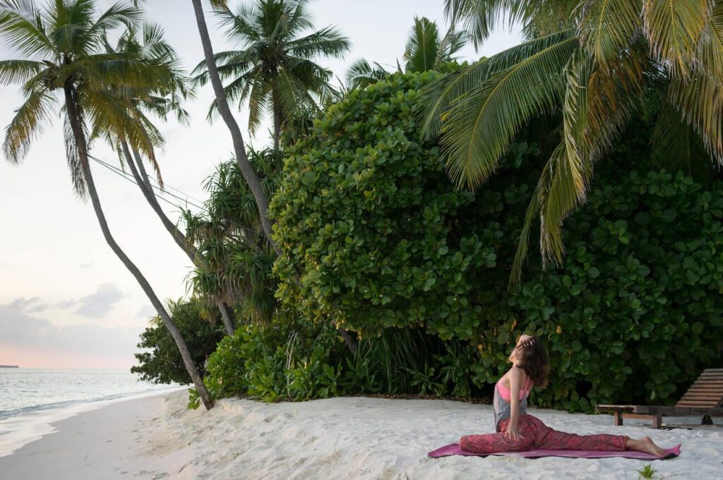 yoga on beach